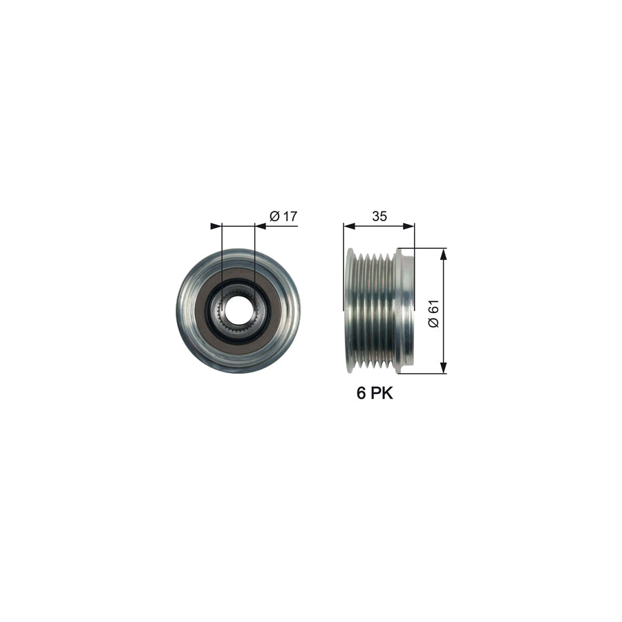 Gates OAP7166 Alternator Freewheel Clutch