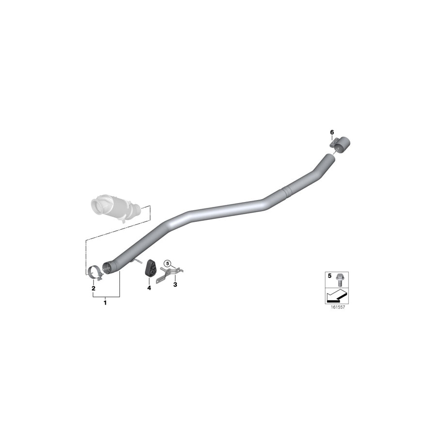 Genuine BMW 18307636058 E70 Exhaust Pipe (Inc. X5 35iX & X5 40iX) | ML Performance US Car Parts