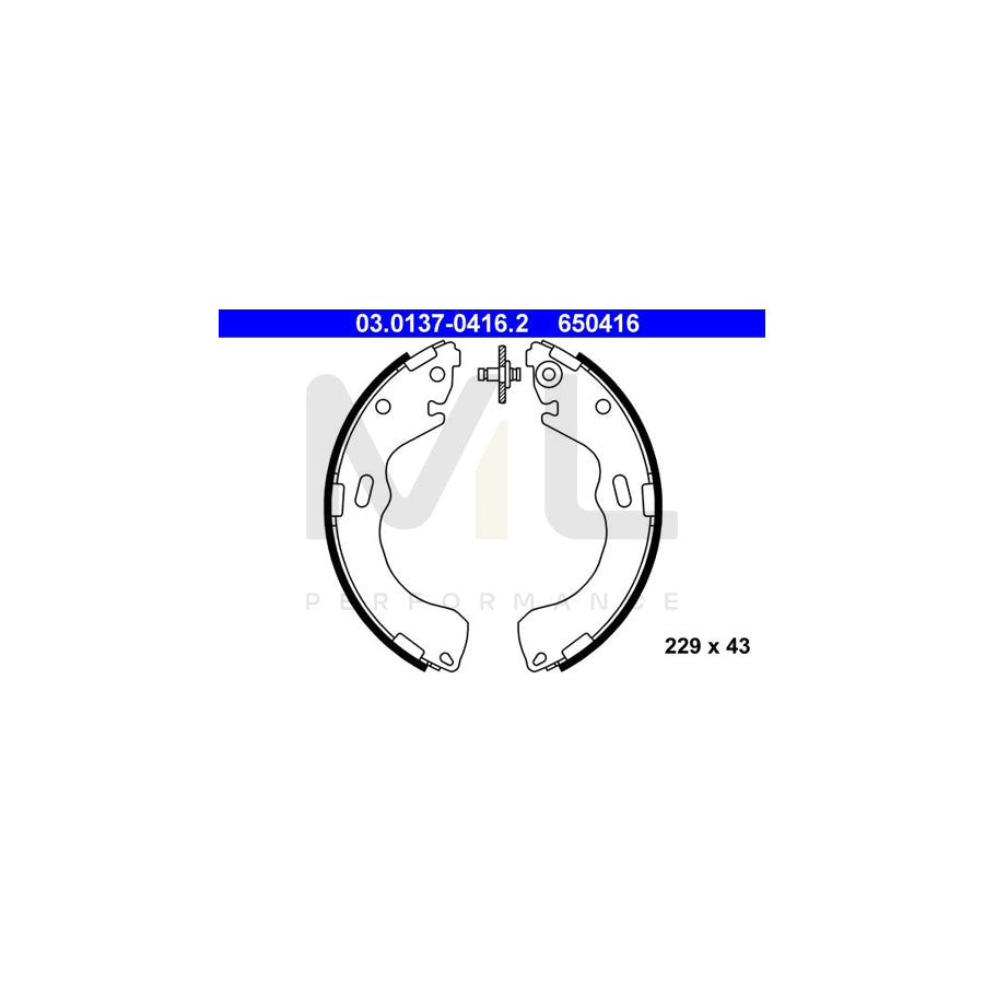ATE 03.0137-0416.2 Brake Shoe Set without lever