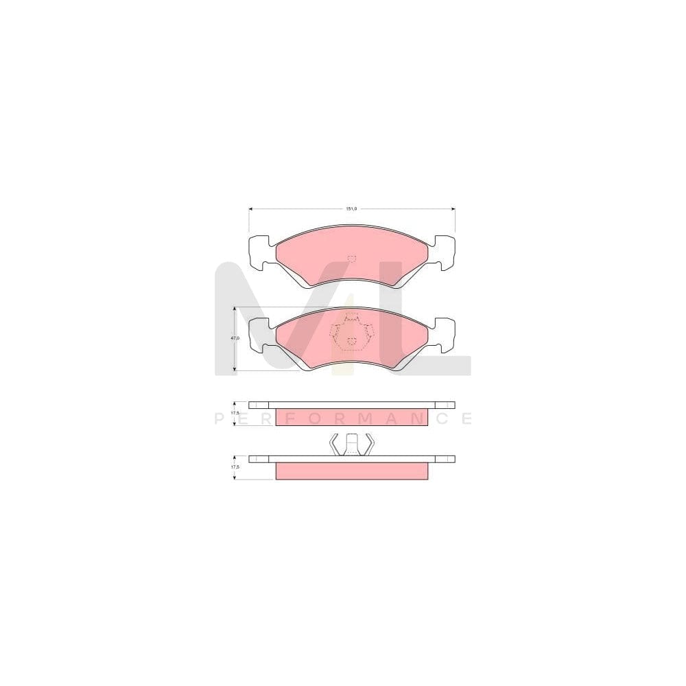 TRW Gdb4081 Brake Pad Set Not Prepared For Wear Indicator | ML Performance Car Parts