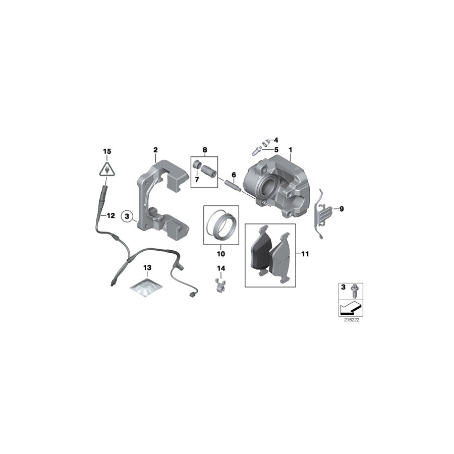 Genuine BMW 34116788431 F16 E70 E72 Caliper Housing Left (Inc. X5 50iX 4.4, X6 50iX & Hybrid X6) | ML Performance US Car Parts