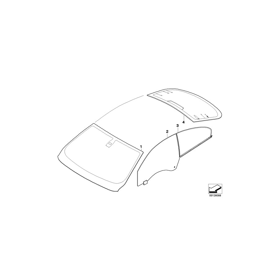 Genuine BMW 51367069222 E63 Side Window, Green Fixed, Rear Right (Inc. 630i, 650i & M6) | ML Performance US
