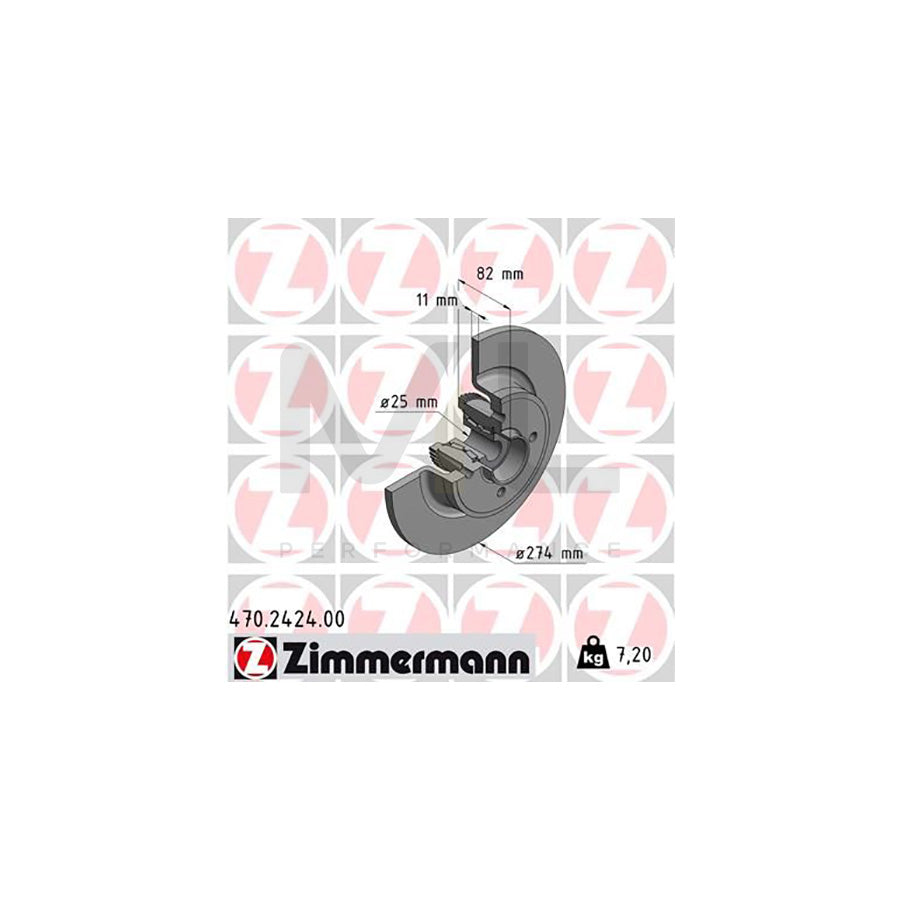 ZIMMERMANN 470.2424.00 Brake Disc Solid, with ABS sensor ring, with wheel bearing - 1 piece