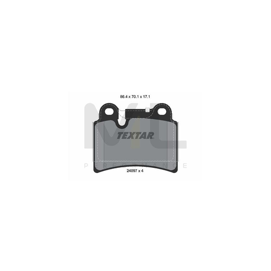 TEXTAR 2409701 Brake pad set for VW Touareg I (7LA, 7L6, 7L7) prepared for wear indicator | ML Performance Car Parts