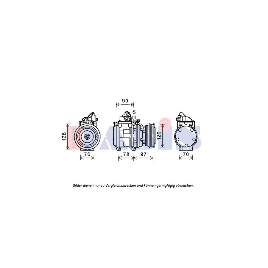 AKS Dasis 852622N Compressor, Air Conditioning for Toyota Land Cruiser Amazon (J100)