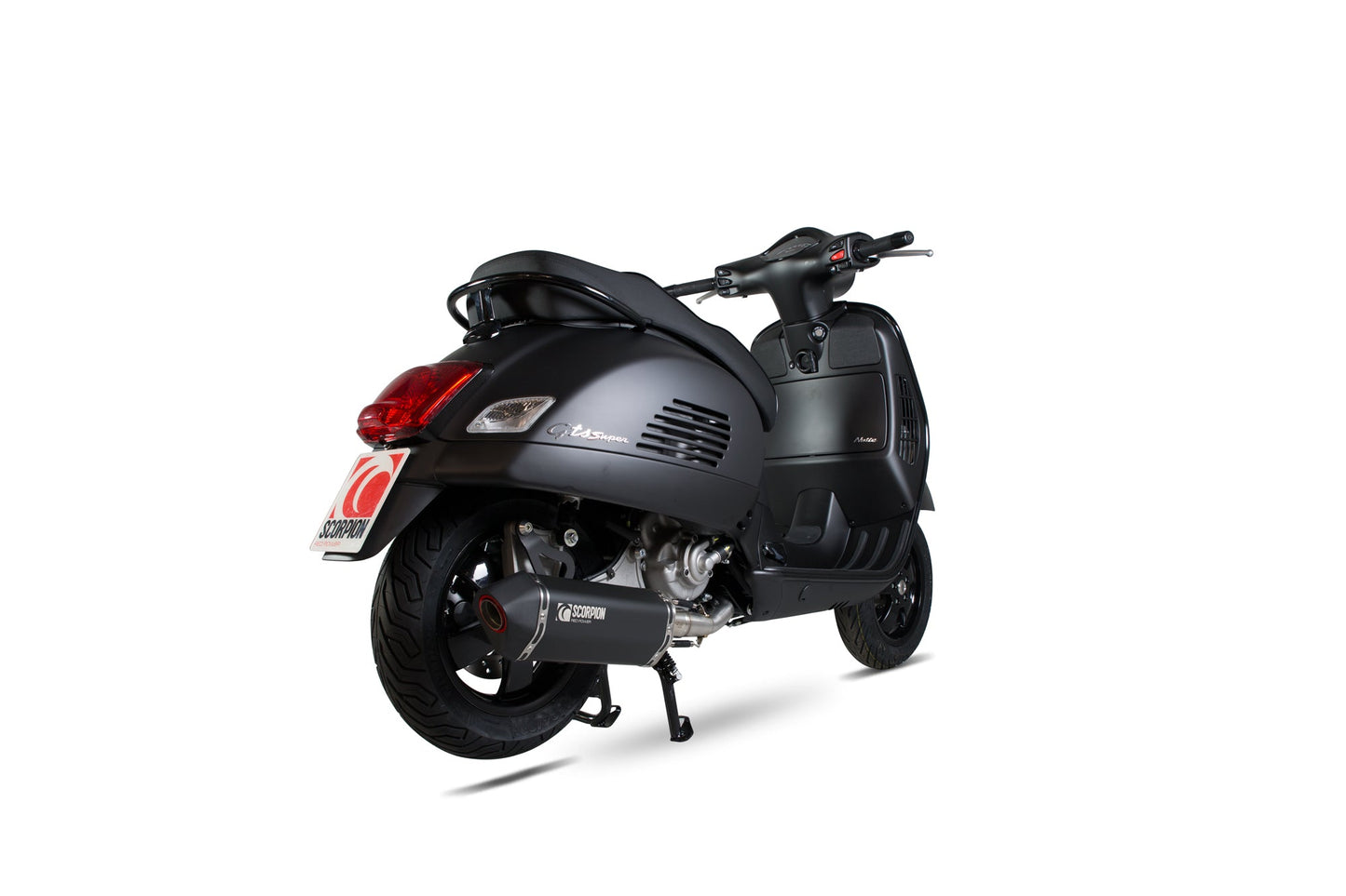 Scorpion RVE211BCER Vespa Serket Parallel Full System - Black Ceramic Coated Sleeve (GTS 125 / GTS250 / GTS300) | ML Performance US US