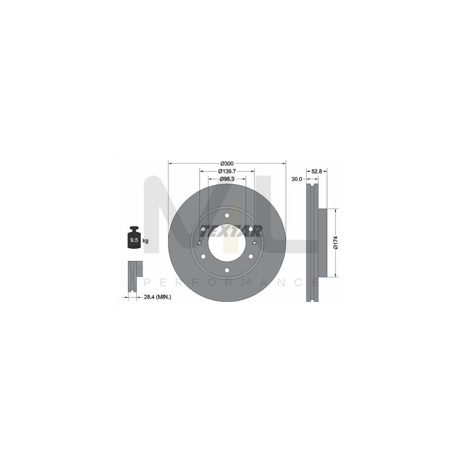 TEXTAR 92203800 Brake Disc for HYUNDAI H-1 Box Internally Vented, without wheel hub, without wheel studs | ML Performance Car Parts