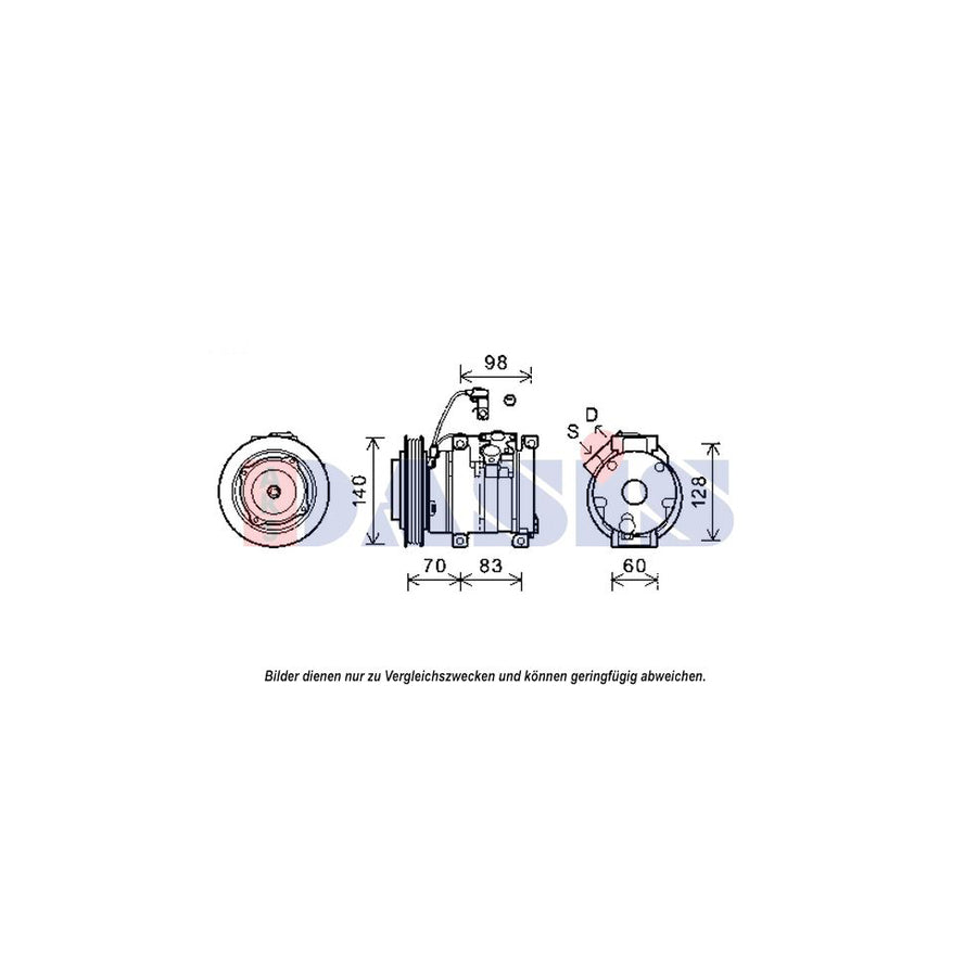 AKS Dasis 852632N Compressor, Air Conditioning for Lexus Is