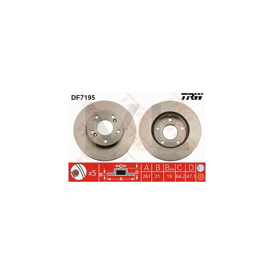 TRW DF7195 Brake Disc Vented, Painted | ML Performance Car Parts