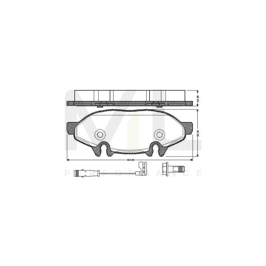 Bosch 0986Tb2882 Brake Pad Set Incl. Wear Warning Contact, With Bolts, With Accessories | ML Performance Car Parts