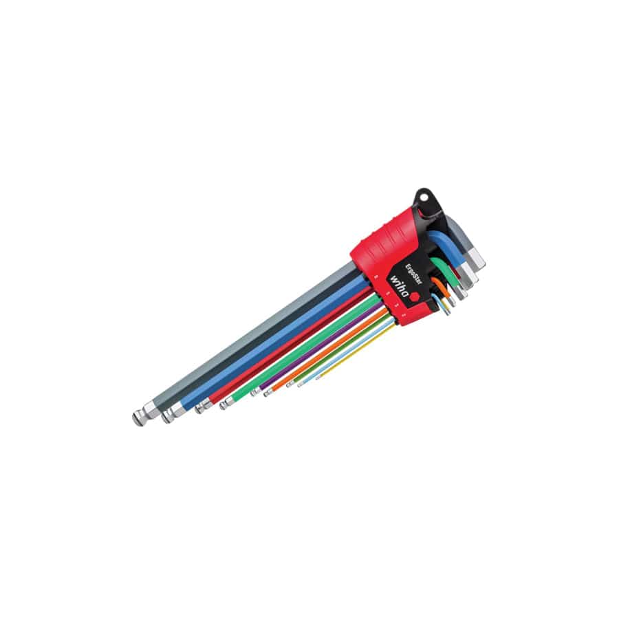 Wiha WHA43850 ErgoStar MagicRing® Colour Hex Ball End L-key Set, 9 Piece