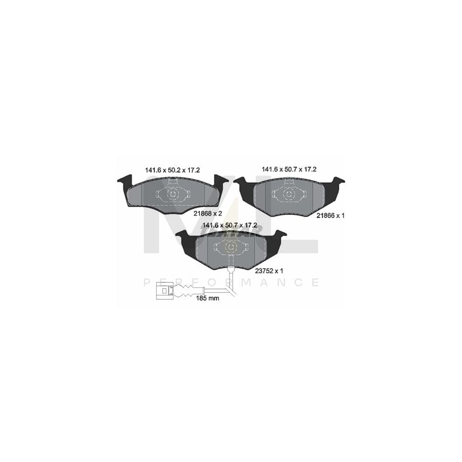 TEXTAR 2186801 Brake pad set with integrated wear warning contact | ML Performance Car Parts