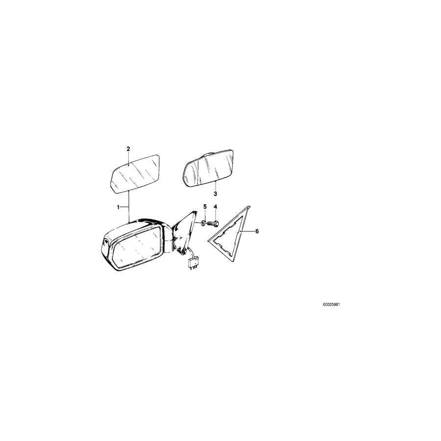 Genuine BMW 51161881445 E23 Electr.Exterior Mirror Left (Inc. 728i & 732i) | ML Performance US Car Parts