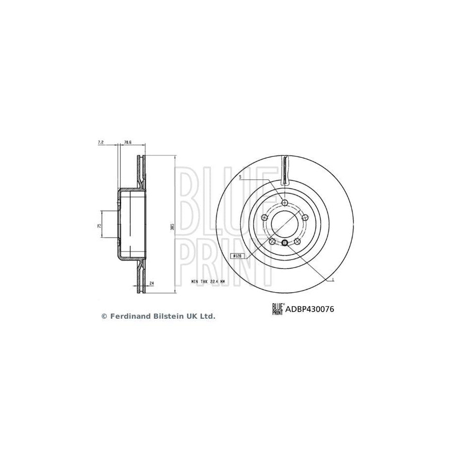 Blue Print Adbp430076 Brake Disc