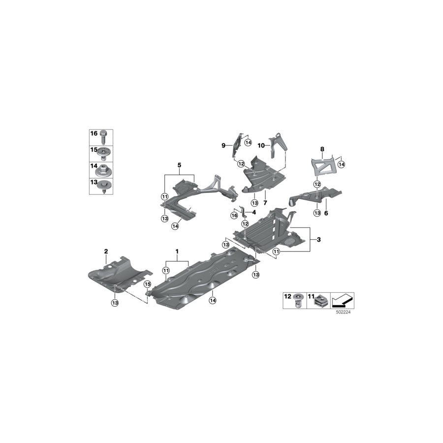 Genuine BMW 51757436796 F40 F44 Bracket, Underbody Paneling, Outer Right (Inc. M235iX, 228iX & 218i) | ML Performance US Car Parts