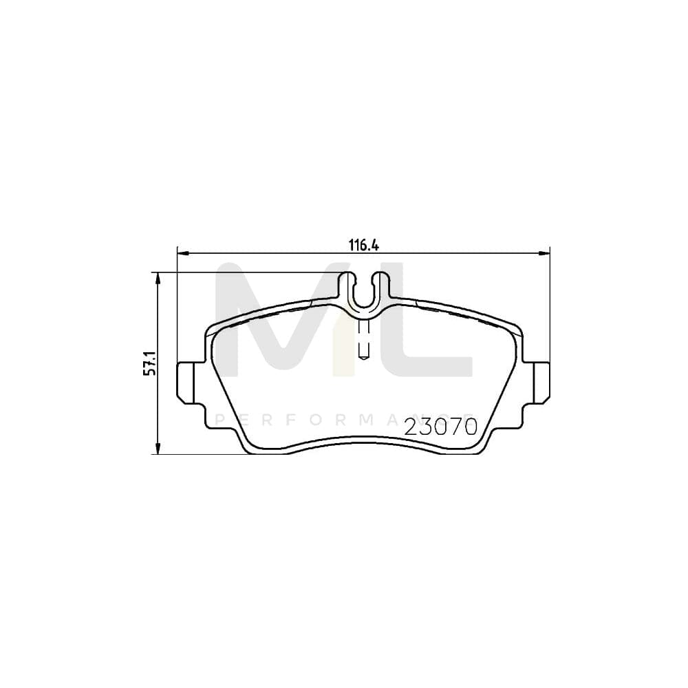 Hella 8DB 355 018-281 Brake Pad Set Suitable For Mercedes-Benz A-Class (W168) Prepared For Wear Indicator, With Brake Caliper Screws, With Accessories