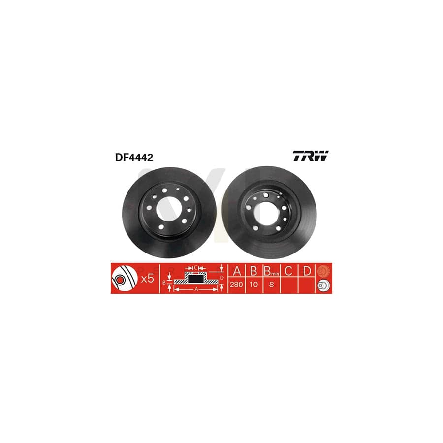 TRW DF4442 Brake Disc Solid, Painted | ML Performance Car Parts