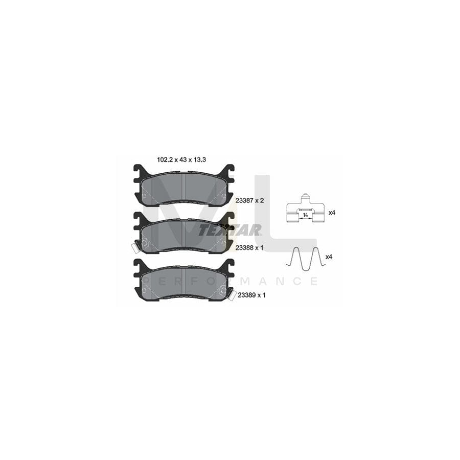 TEXTAR 2338704 Brake pad set with acoustic wear warning, with accessories | ML Performance Car Parts