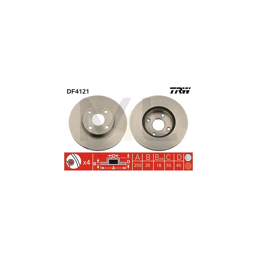 TRW DF4121 Brake Disc for MAZDA MX-5 Vented, Painted | ML Performance Car Parts