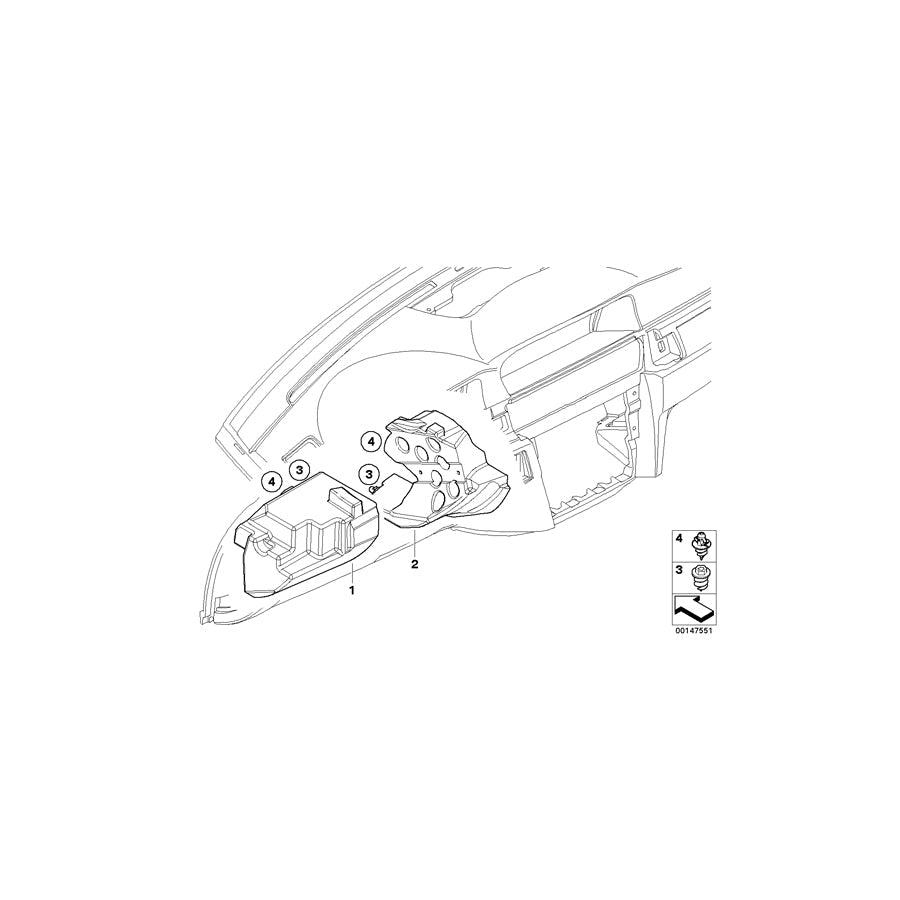 Genuine BMW 51457115725 E90 E92 Knee Protector (Inc. 325xi, 335xi & 328xi) | ML Performance US Car Parts