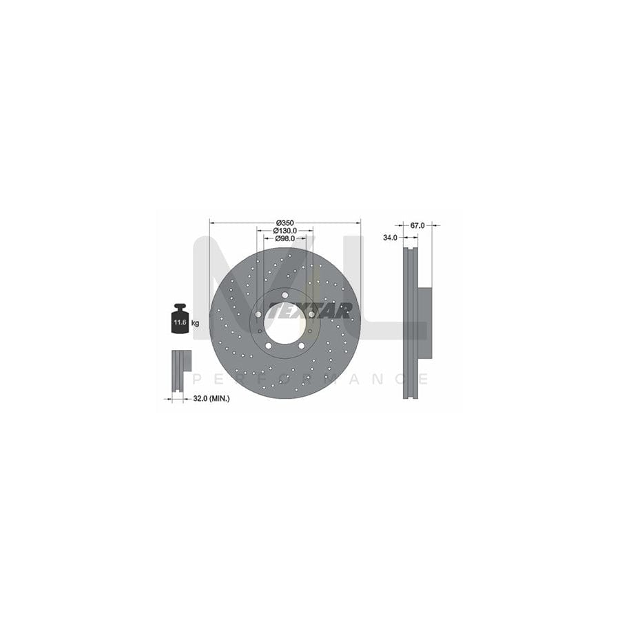 TEXTAR OE-Line 92217610 Brake Disc for PORSCHE 911 Coupe (996) Internally Vented, High-carbon, without wheel hub, without wheel studs | ML Performance Car Parts