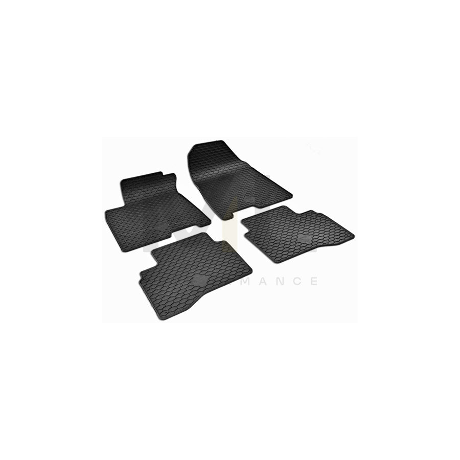 WALSER RubberLine 50878 Floor mat set Elastomer, Front and Rear, Quantity: 4, Black