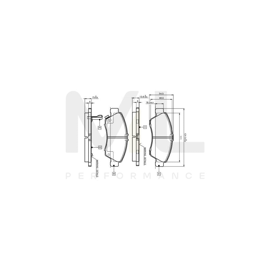 Bosch 0986Tb2233 Brake Pad Set Excl. Wear Warning Contact, With Accessories | ML Performance Car Parts