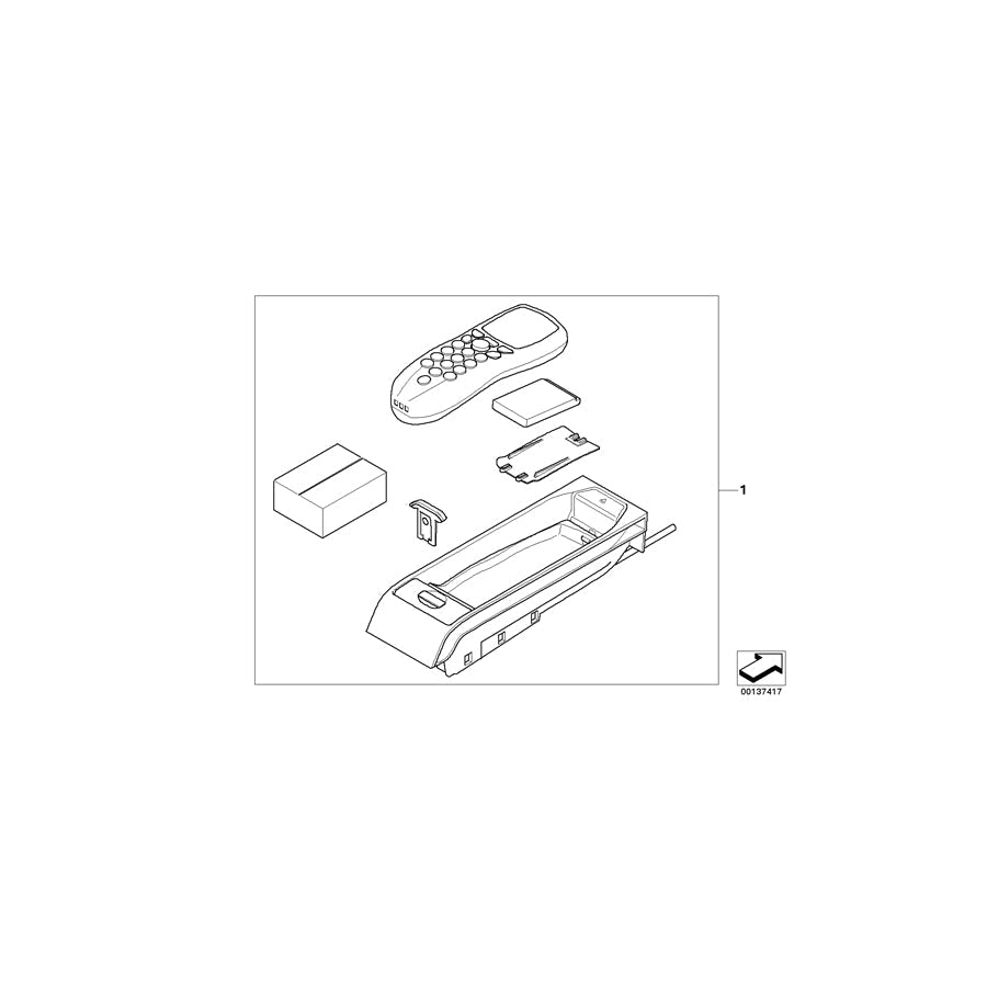 Genuine BMW 51163413105 E83 E83 Oddmnts Tray-Telephone,Centr.Console Fr. SCHWARZ (Inc. X3 2.5i, X3 2.0i & X3 3.0si) | ML Performance US Car Parts