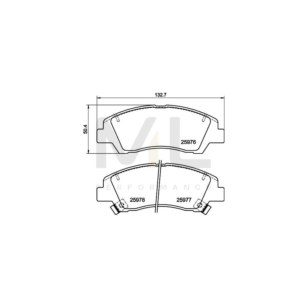 Hella 8DB 355 023-001 Brake Pad Set For Hyundai I10 With Acoustic Wear Warning, With Accessories