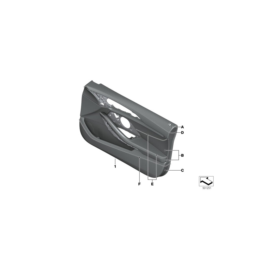 Genuine BMW 51417997077 G16 Door Panel, Leather, Front Left INDIVIDUAL (Inc. M850iX, 840i & 840iX) | ML Performance US Car Parts