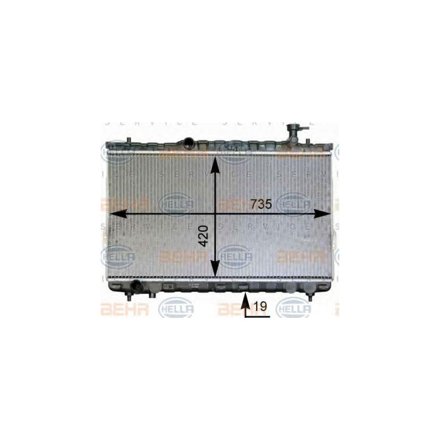 Hella 8MK 376 762-331 Engine Radiator For Hyundai Santa Fe I (SM)