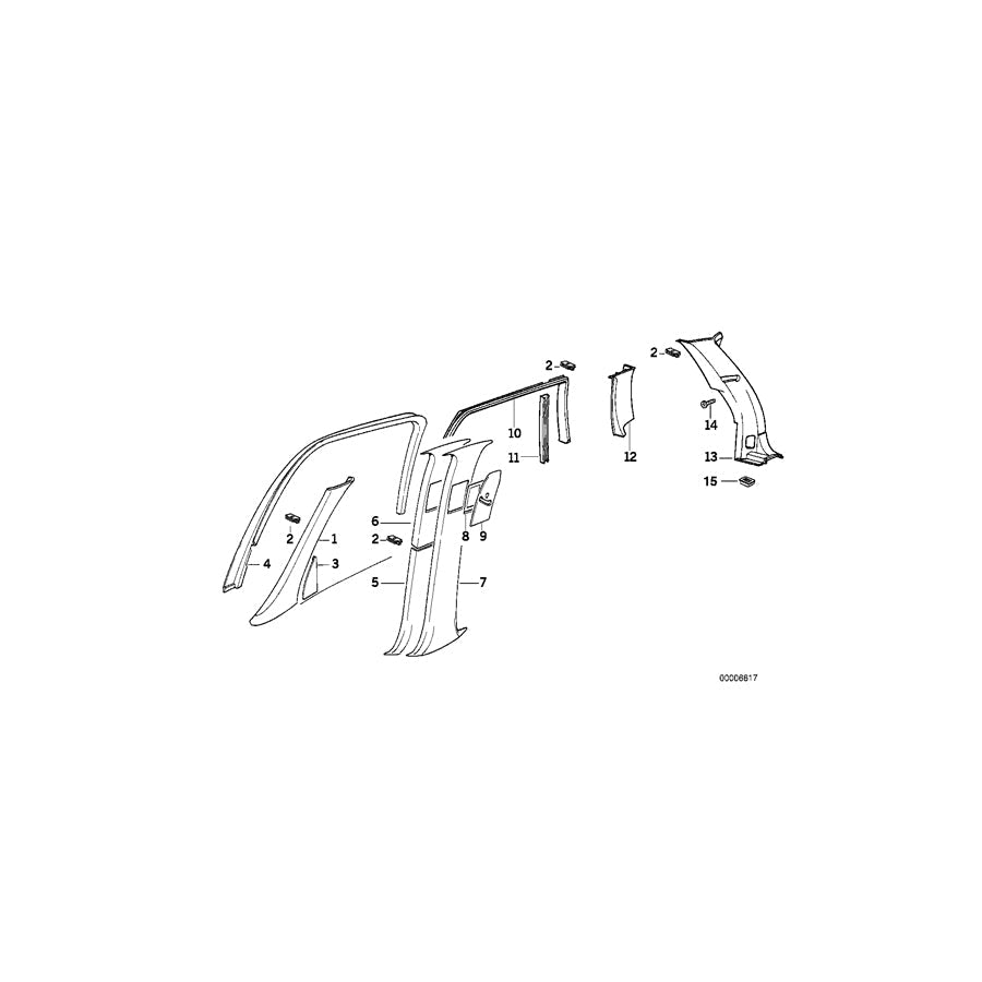 Genuine BMW 51348120105 E34 Covering Left (Inc. 525i, 520i & 518g) | ML Performance US Car Parts