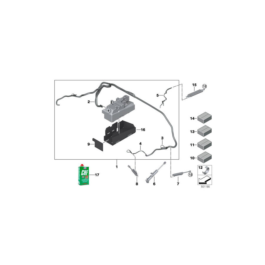 Genuine BMW 54349448966 F91 G14 Set, Hydraulic Line, Tailgate (Inc. 840iX, M8 & 840dX) | ML Performance US Car Parts