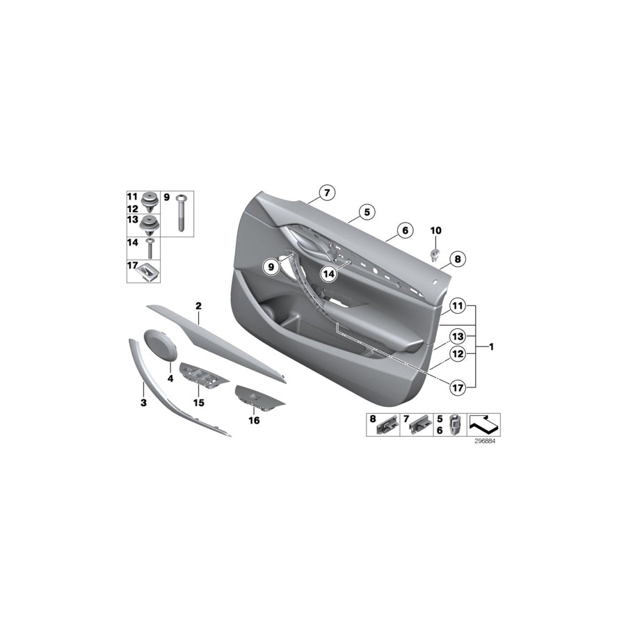 Genuine BMW 51417327202 E84 Door Lining Leather Front Right TERRA (Inc. X1 23dX, X1 20iX & X1 18dX) | ML Performance US