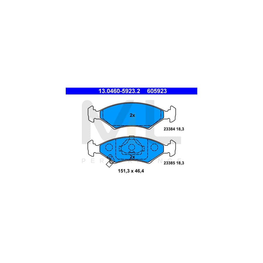 ATE 13.0460-5923.2 Brake pad set with acoustic wear warning