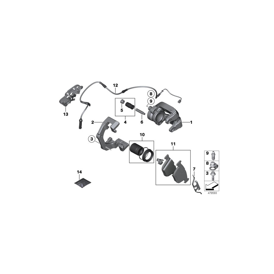 Genuine BMW 34216760420 RR1 Coupé E66 Calliper Carrier (Inc. 760i, Coupé & Phantom) | ML Performance US Car Parts