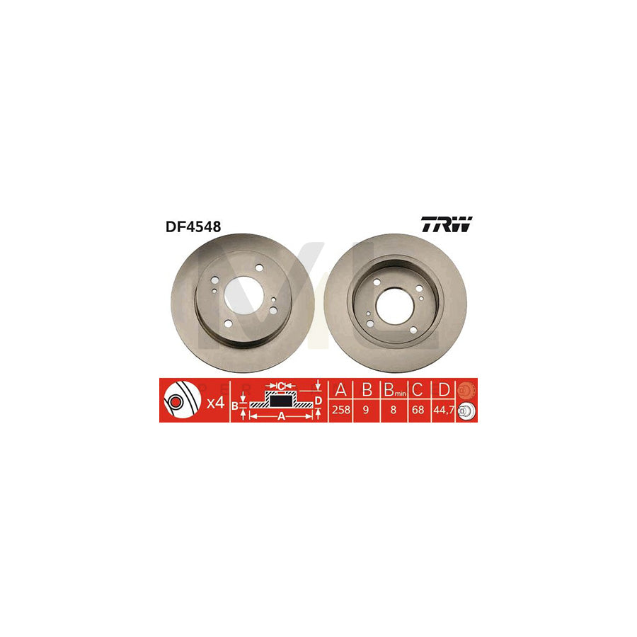 TRW DF4548 Brake Disc for NISSAN Primera Estate (W10) Solid | ML Performance Car Parts