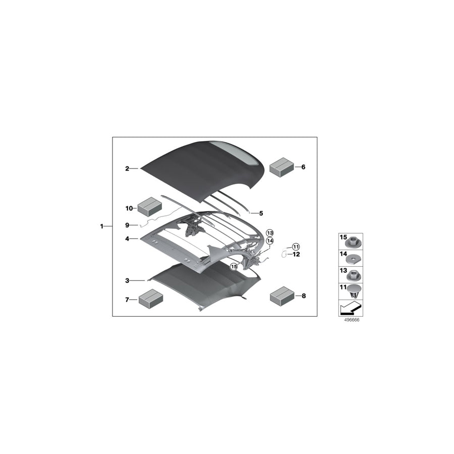 Genuine BMW 54347947312 F91 G14 Repair Kit, Tension Strap, Headliner (Inc. 840i, 840dX & M850iX) | ML Performance US Car Parts
