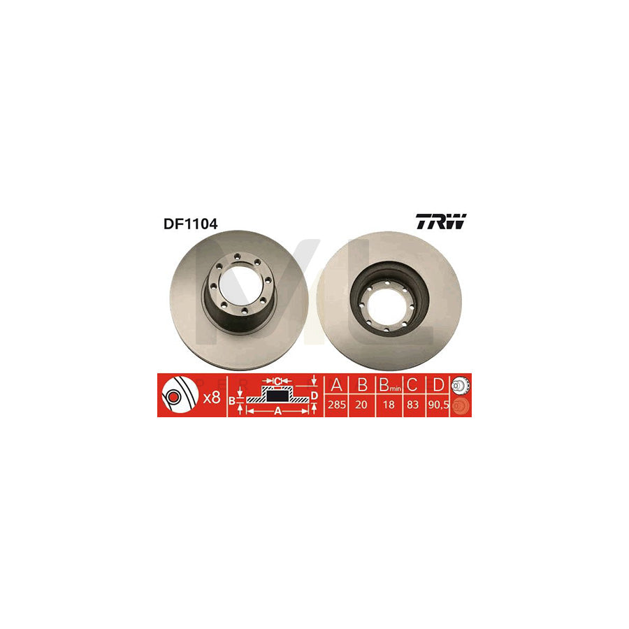 TRW DF1104 Brake Disc Vented | ML Performance Car Parts