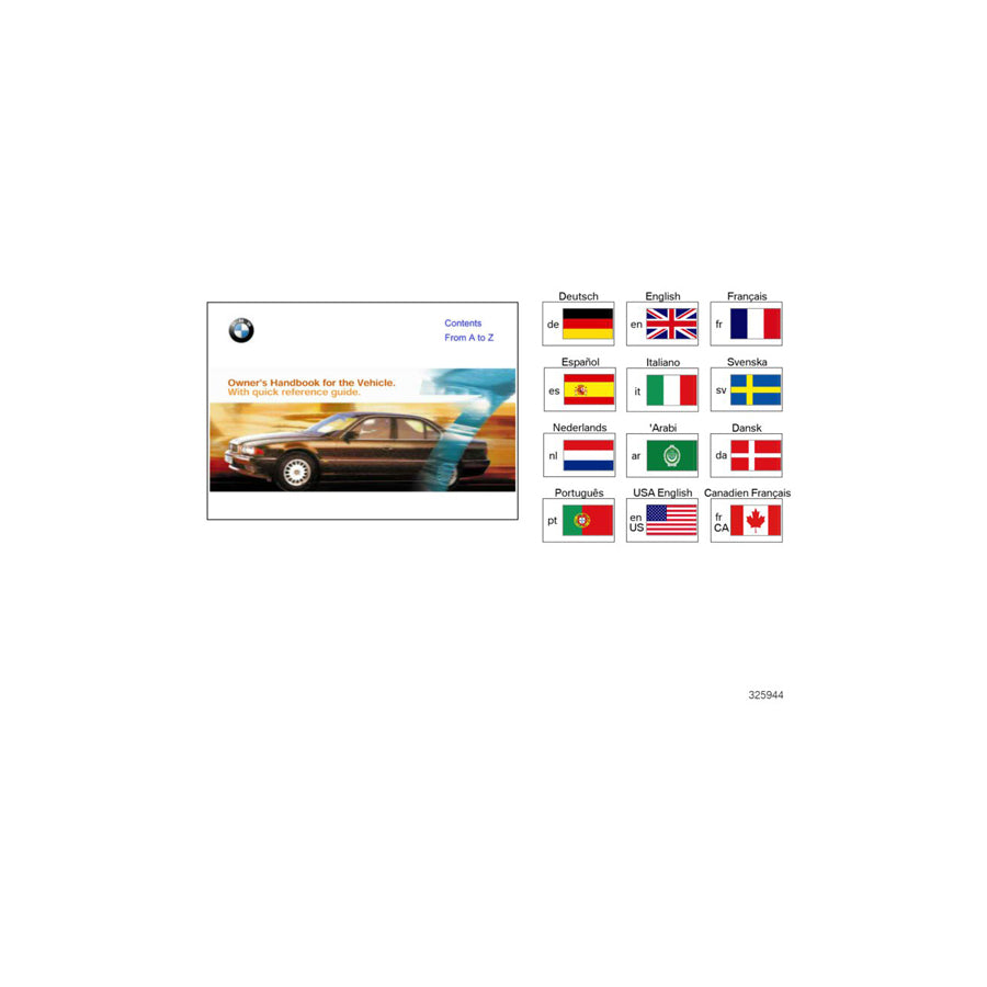 Genuine BMW 01400155275 E38 Suppl. Owner'S Handbook Multilingual E38 (Inc. L7, 750iL & 725tds) | ML Performance US Car Parts