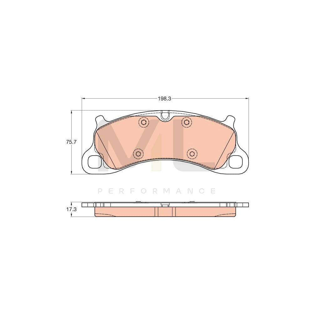 TRW Gdb2057 Brake Pad Set For Porsche 911 Prepared For Wear Indicator | ML Performance Car Parts