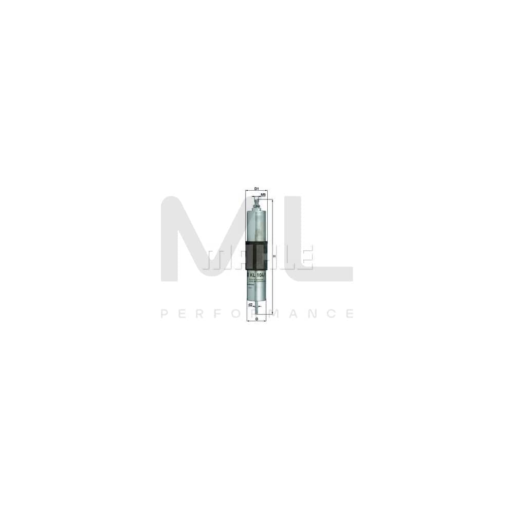 MAHLE ORIGINAL KL 104/1 Fuel filter In-Line Filter | ML Performance Car Parts