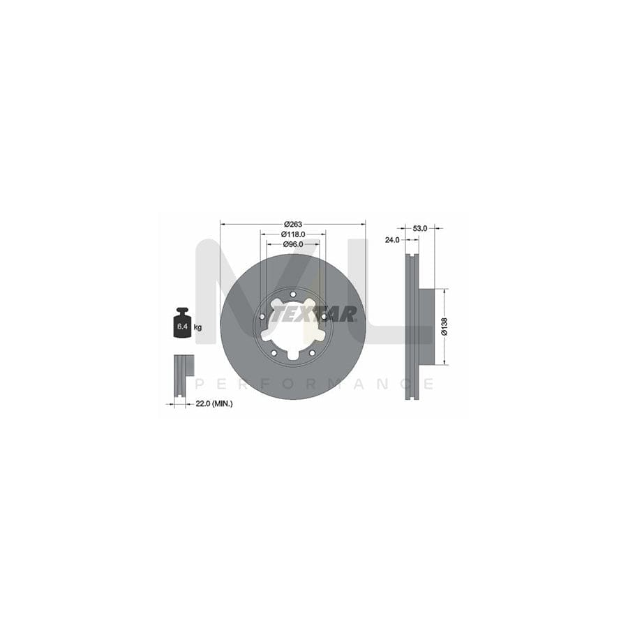 TEXTAR PRO 92174603 Brake Disc Internally Vented, Coated, without wheel hub, without wheel studs | ML Performance Car Parts