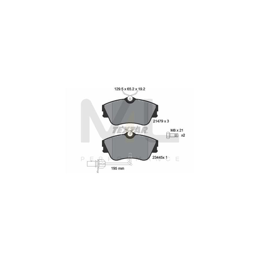 TEXTAR 2147903 Brake pad set with integrated wear warning contact, with brake caliper screws | ML Performance Car Parts