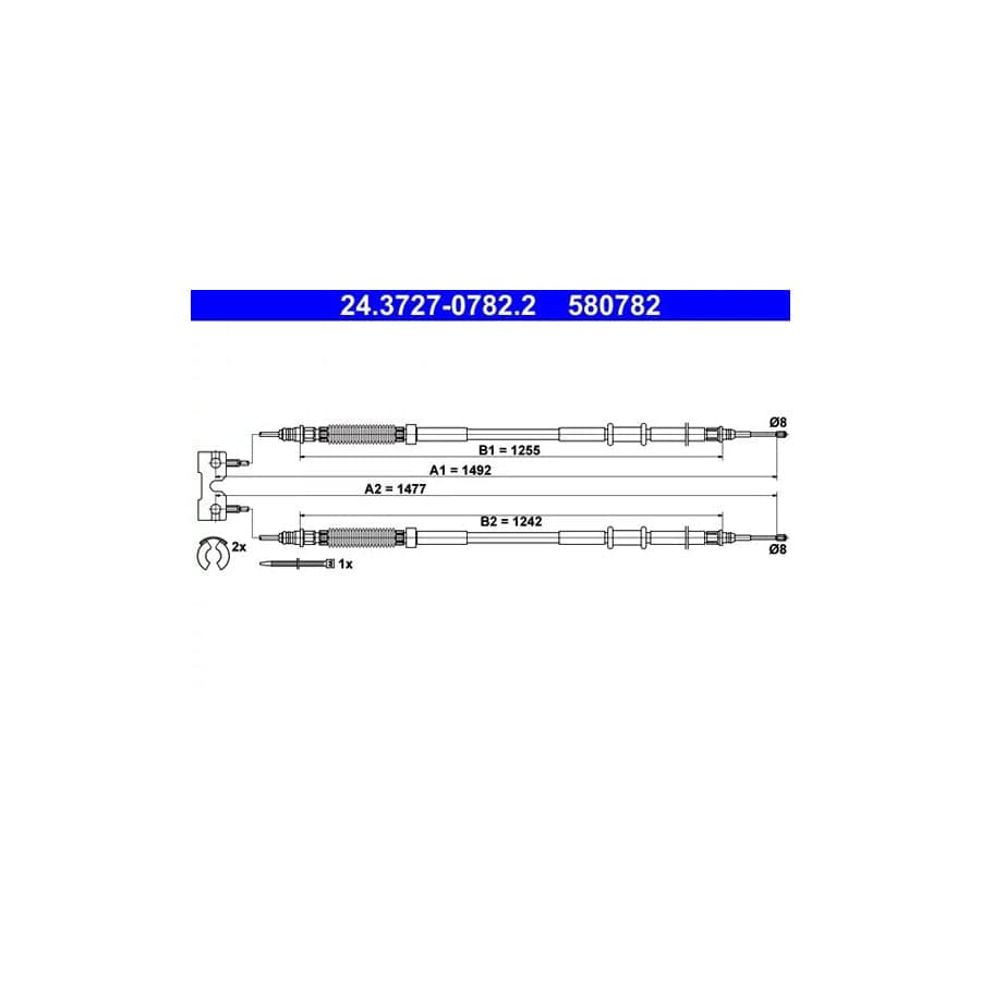 ATE 24.3727-0782.2 Hand Brake Cable