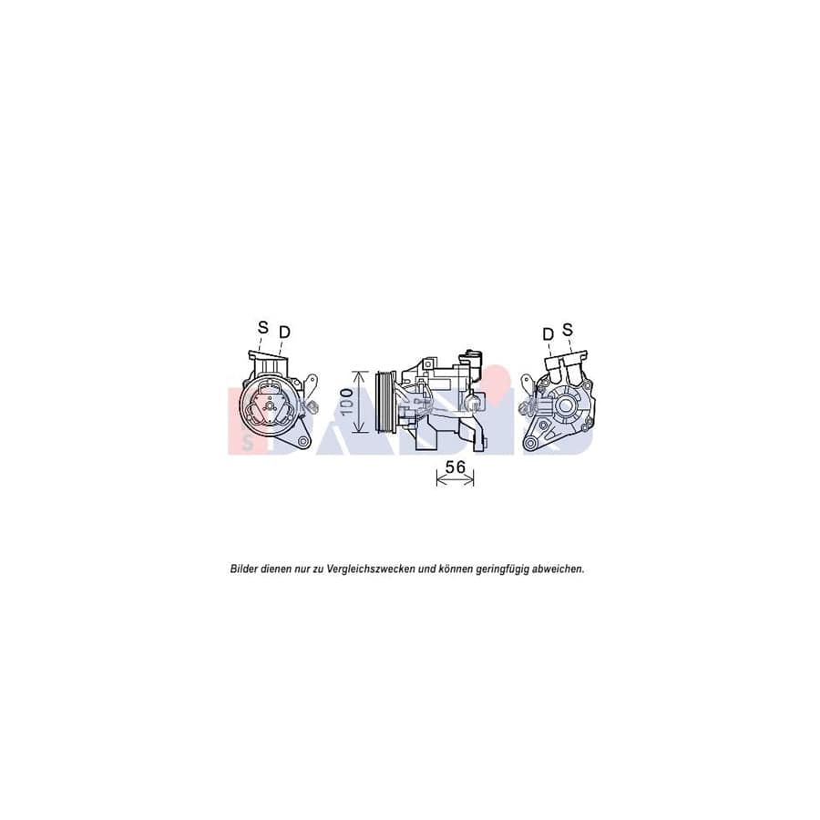 AKS Dasis 852677N Compressor, Air Conditioning for Subaru Forester III (Sh)