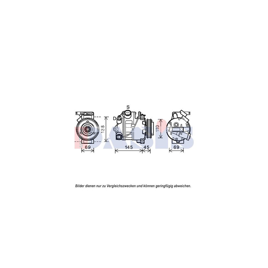 AKS Dasis 852683N Compressor, Air Conditioning for BMW X5 (E70)