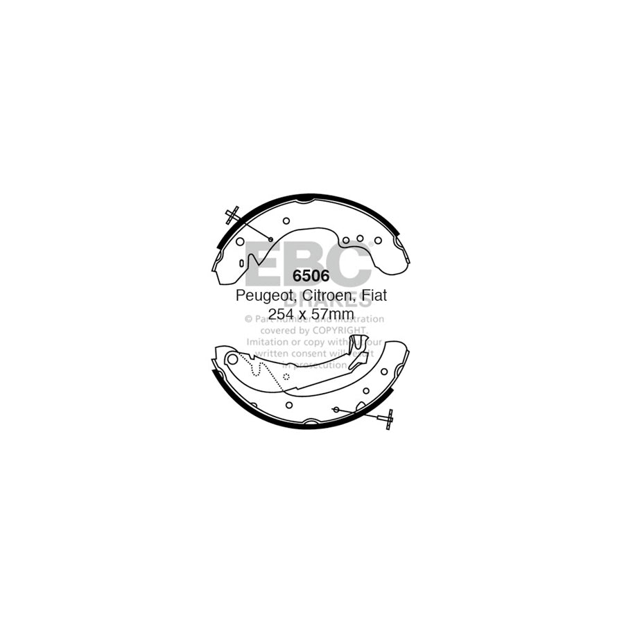 EBC 6506 Citroen Fiat Peugeot Rear Brake Shoes 1 | ML Performance US Car Parts