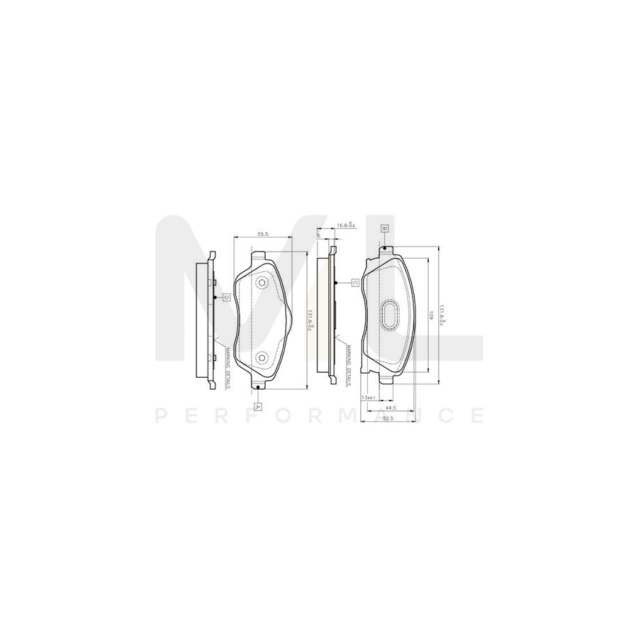 Bosch 0986Tb2381 Brake Pad Set Excl. Wear Warning Contact | ML Performance Car Parts