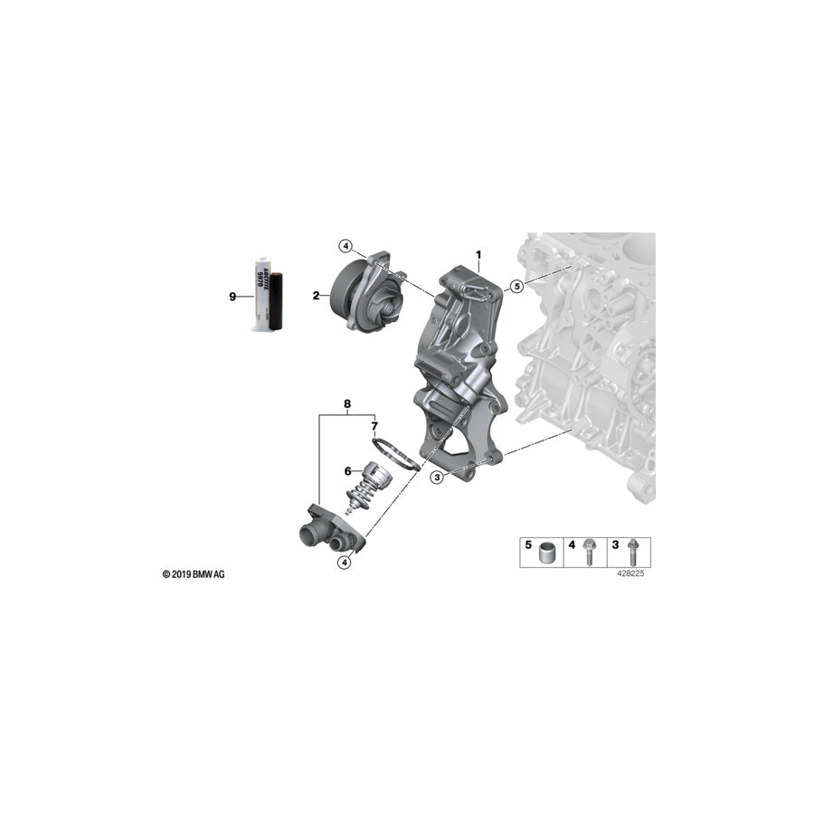 Genuine BMW 11518591069 F45 F46 F48 Water Pump (Inc. X1 25dX, X1 18d & 218dX) | ML Performance US Car Parts